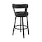 Armen Living Kobe 30" Bar Height Swivel Bar Stool in Black Finish and Black Faux Leather 721535761753 - alternate 7